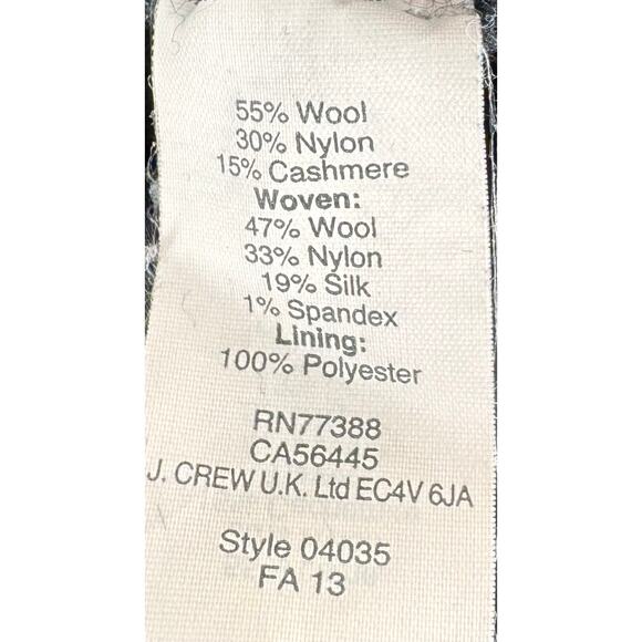 J Crew Black Wool Cashmere Blend Sweater Gray Mix Media Patch M - Picture 9 of 9